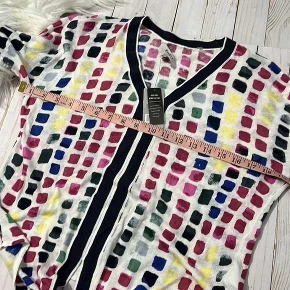 ZoZo linen blend color block top size M NWT - Picture 7 of 9